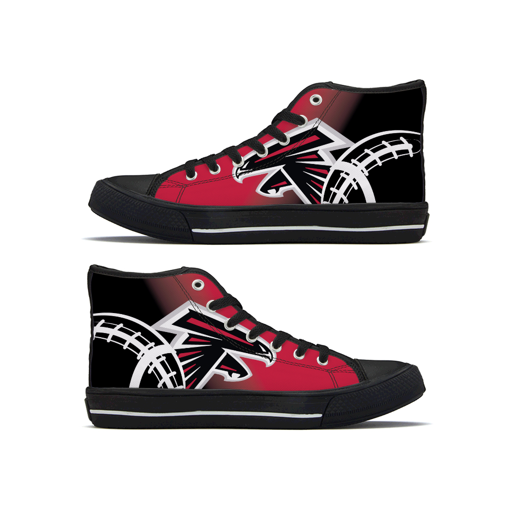 Women's Atlanta Falcons High Top Canvas Sneakers 002 Women's Atlanta Falcons High Top Canvas Sneakers 002